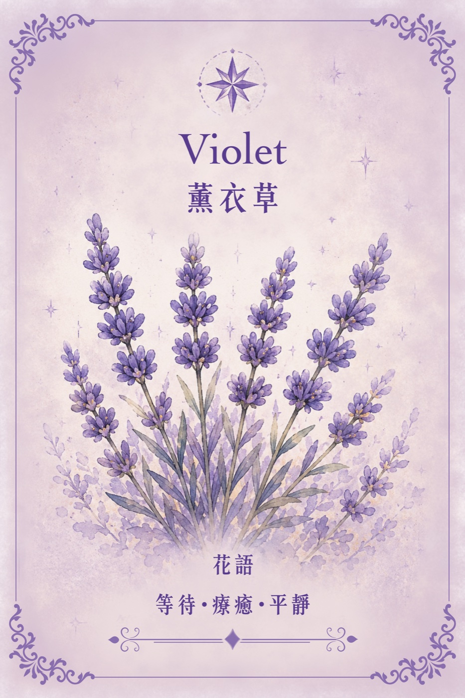 紫色薰衣草小花卡