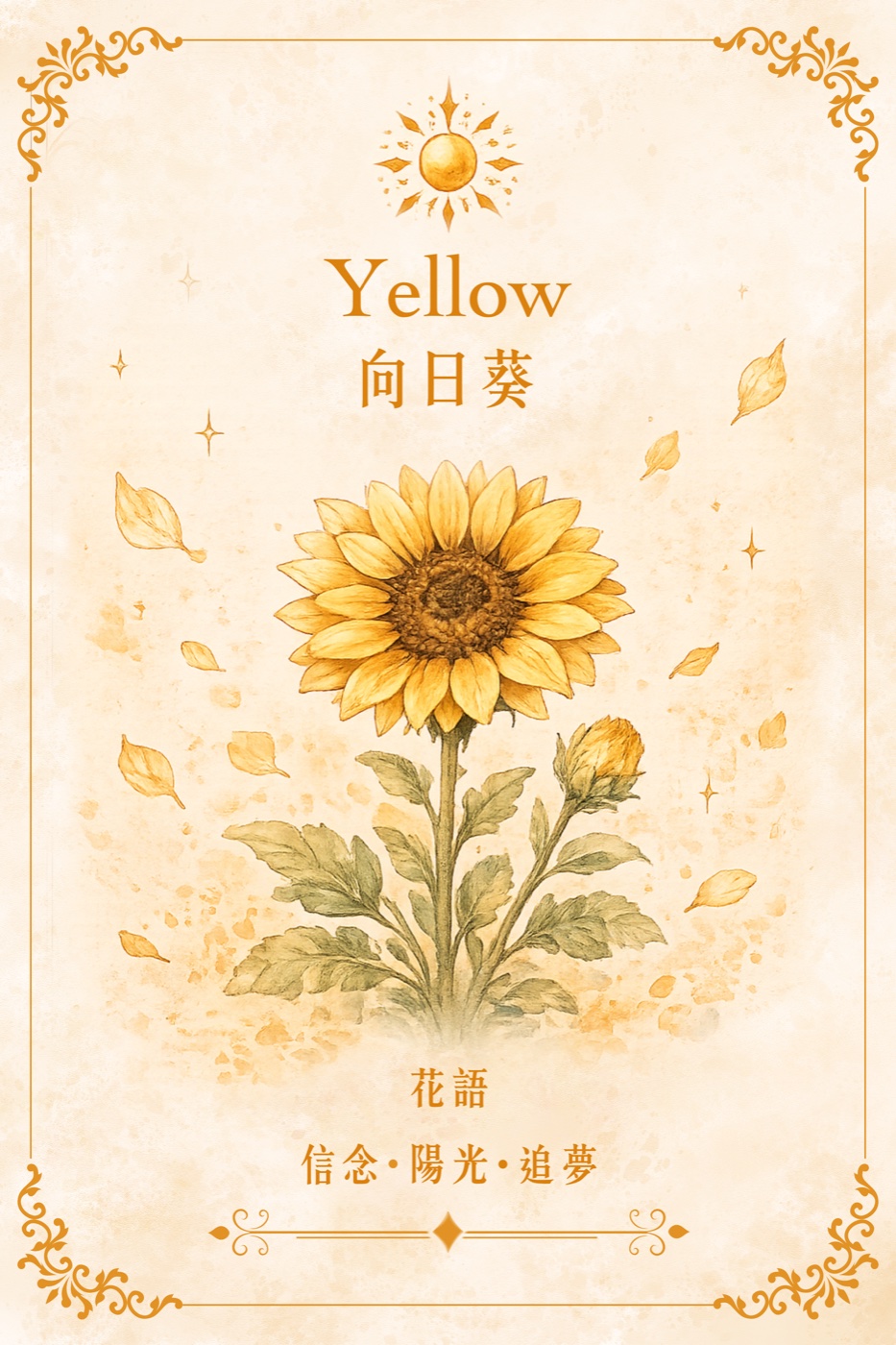 黃色向日葵小花卡